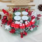 Červený adventný veniec s vláčikom č. 262 (5/4)