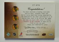 2009-10 Upper Deck The Cup Trios Patches #CT-HTK Hossa / Kane / Toews SN 01/10